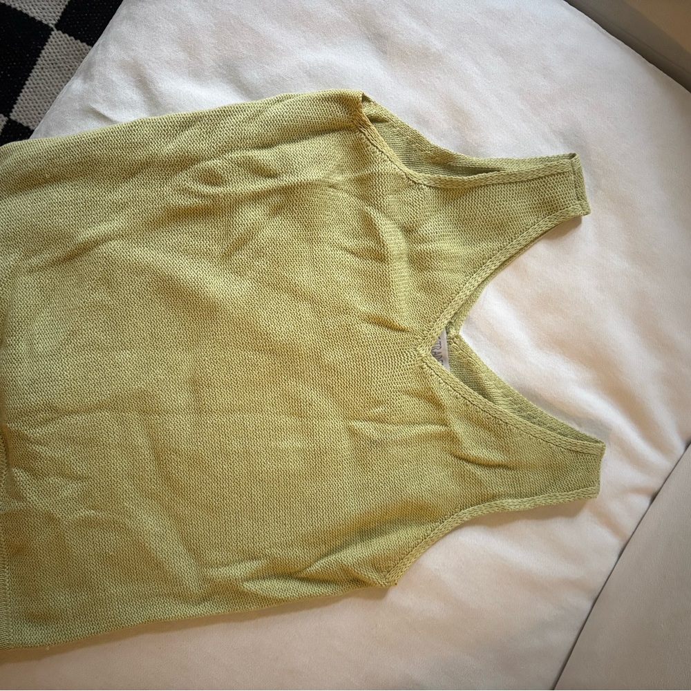 Vintage Lime Green Sleeveless Knit Top